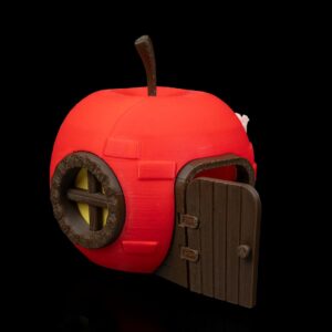 3D принтирана ябълкова къща с врата