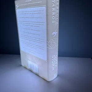 Задна страна на 3D печатна литофанна книга "Onyx Storm"