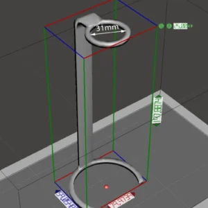 3D принтирана стойка за флакон с размери и технически спецификации
